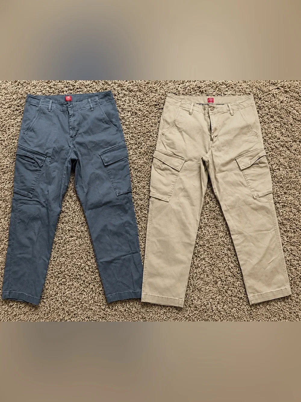 Men's Cargo Pants - Blue and Khaki